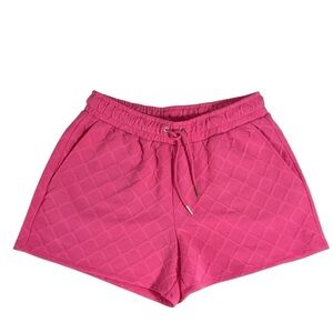 Mary Square Claire Shorts Pink Textured Drawstring Waist Lounge Shorts Size Med